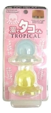 Массажер для точечного массажа тела и стоп "Тропические осьминожки" Tako Tropical Tsubo Oshi 2шт: Массажер голубой и желтый