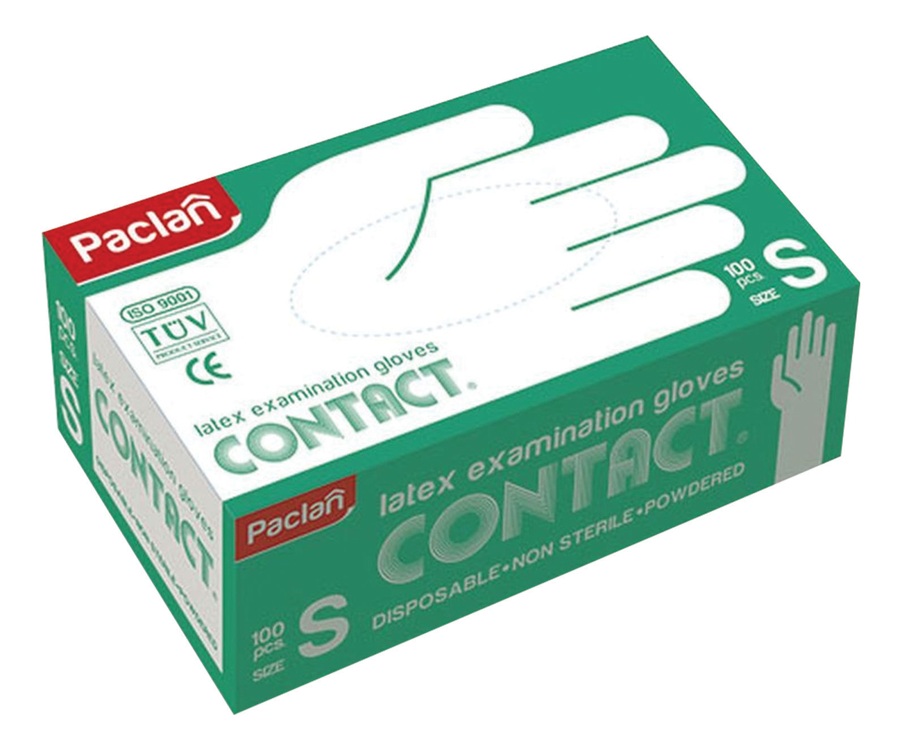 Латексные перчатки Contact 100шт: Размер S