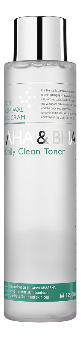 Тоник-пилинг с фруктовыми кислотами AHA  BHA Daily Clean Toner 150мл