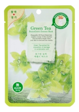 

Тканевая 3D маска для лица с экстрактом зеленого чая 3D Green Tea Essence Mask 23г