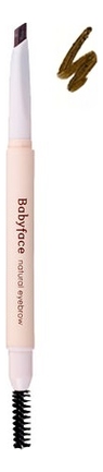 

Карандаш для бровей с кисточкой Babyface Natural Eyebrow 0,3г: 03 Yellow Brown, Карандаш для бровей с кисточкой Babyface Natural Eyebrow 0,3г