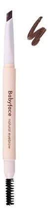 

Карандаш для бровей с кисточкой Babyface Natural Eyebrow 0,3г: 04 Grey Brown, Карандаш для бровей с кисточкой Babyface Natural Eyebrow 0,3г