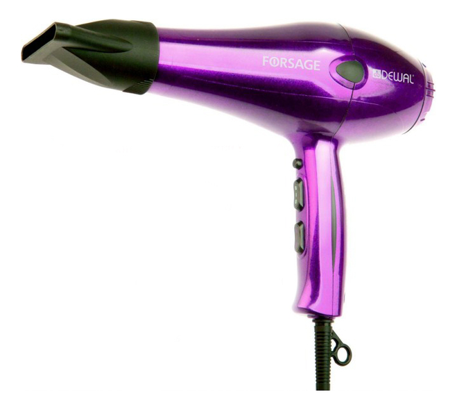 цена Фен для волос Forsage 03-106 2200W (2 насадки, фиолетовый)