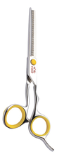 TAYO Ножницы парикмахерские филировочные 40 зубцов Duet TQ6355S (5,5") желтые