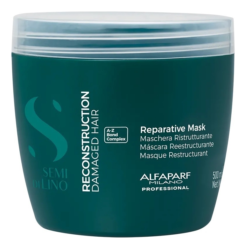 Маска для поврежденных волос Semi Di Lino Reconstruction Reparative Mask 500мл: Маска 500мл organic shop маска для поврежденных волос восстанавливающая coconut yogurt