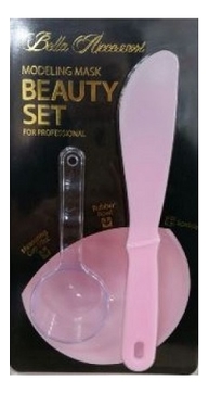 Набор Modeling Mask Beauty Pink (мерная ложка + лопатка для размешивания маски + чаша для размешивания маски)