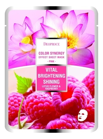 Маска тканевая для лица на основе цветов лотоса и малины Color Synergy Effect Sheet Mask Pink 20г от Randewoo