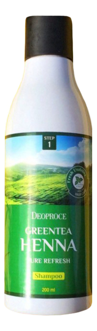 

Шампунь для волос с зеленым чаем и хной Greentea Henna Pure Refresh Shampoo: Шампунь 200мл, Шампунь для волос с зеленым чаем и хной Greentea Henna Pure Refresh Shampoo