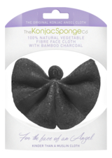 The Konjac Sponge Company Спонж для лица и тела в виде ангела c древесным углем Angel Cloth Bamboo Charcoal