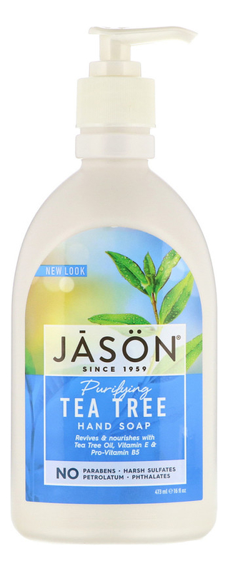 Купить Жидкое мыло очищающее с маслом чайного дерева Purifying Tea Tree Pure Natural Hand Soap 473мл, Jason