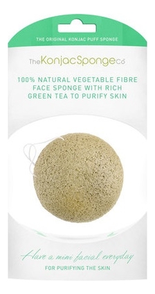 

Спонж конняку для лица с зеленым чаем для защиты клеток кожи Facial Puff Konjac Sponge Green Tea (премиум-упаковка)
