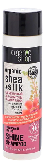 

Шампунь Гладкий блеск Шелковый нектар Shea & Silk Shine Shampoo 280мл