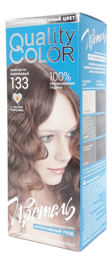 

Стойкая гель-краска для волос Vital Quality Color: 133 Золотисто-коричневый, Стойкая гель-краска для волос Vital Quality Color