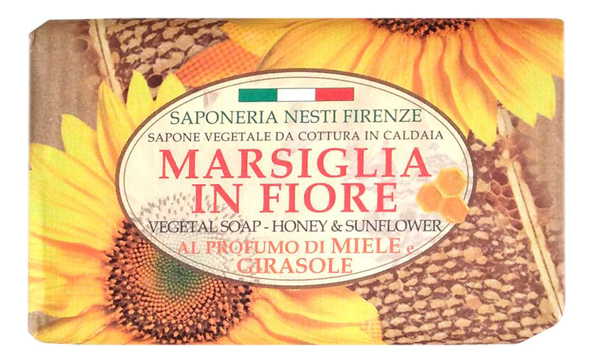 

Мыло Marsiglia In Fiore Honey & Sunflower Soap 125г (мед и подсолнух)