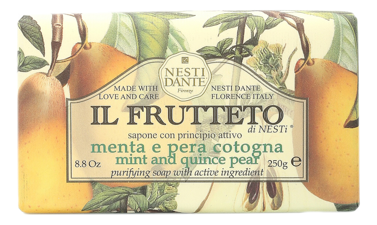 

Мыло Il Frutteto Mint & Quince pear Soap 250г (мята и айвовая груша)
