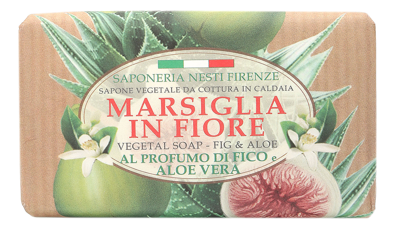 

Мыло Marsiglia In Fiore Fig & Aloe Soap 125г (инжир и алоэ)