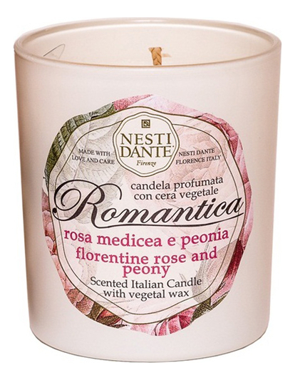 Ароматическая свеча Romantica Florentine Rose &amp; Peony 160г (флорентийская роза и пион)