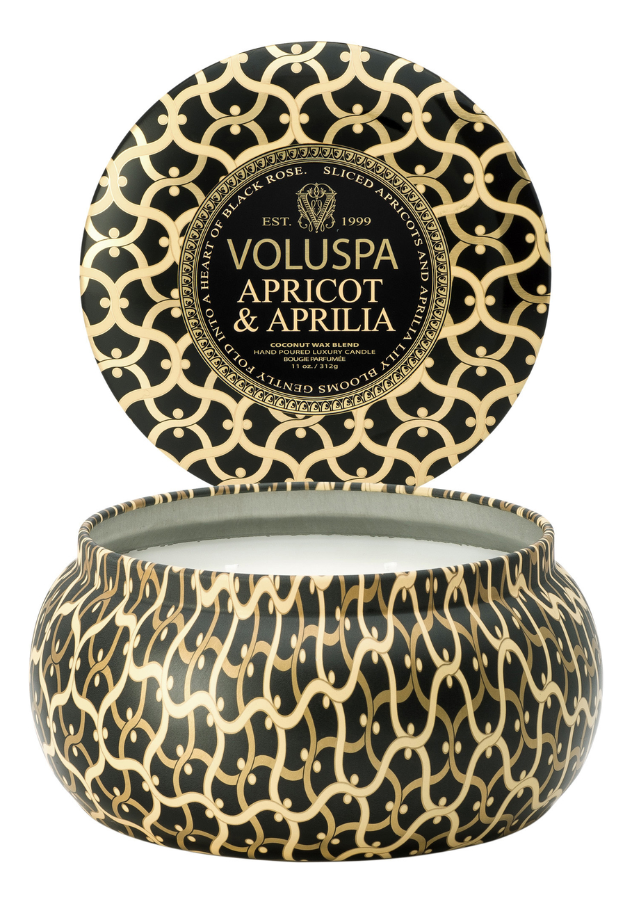 

Ароматическая свеча Apricot & Aprilia (абрикос и лилия): свеча в алюминиевом подсвечнике с 2 фитилями 312г, Ароматическая свеча Apricot & Aprilia (абрикос и лилия)