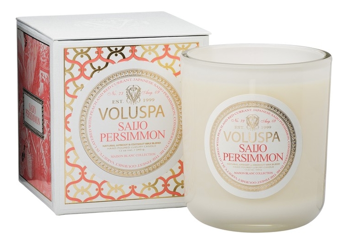 Ароматическая свеча Saijo Persimmon (японская хурма): свеча в подарочной коробке 340г
