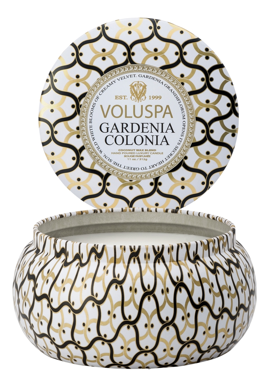 

Ароматическая свеча Gardenia Colonia (гардения): свеча в алюминиевом подсвечнике с 2 фитилями 312г, Ароматическая свеча Gardenia Colonia (гардения)