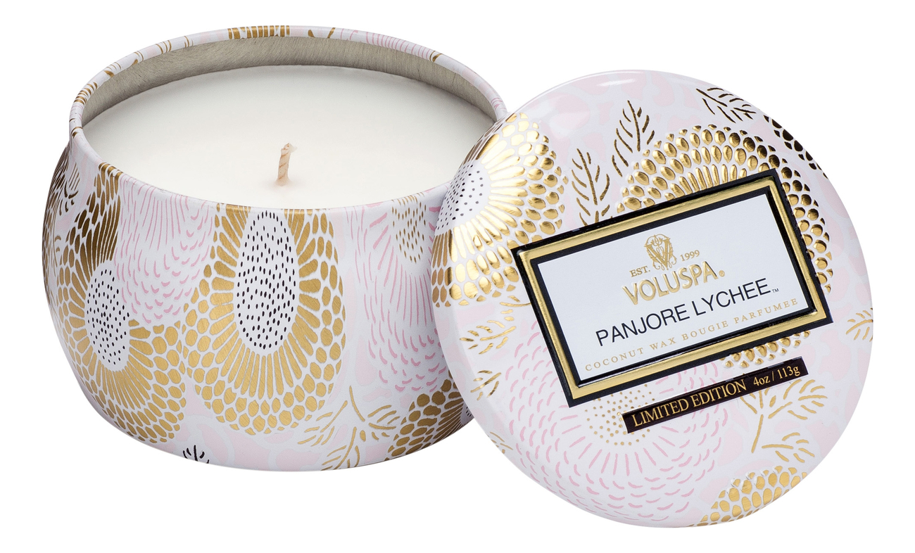 

Ароматическая свеча Panjore Lychee (панжерское личи): свеча в декоративном подсвечнике 113г, Ароматическая свеча Panjore Lychee (панжерское личи)
