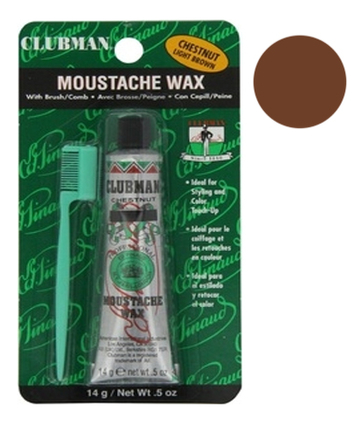 

Воск для укладки и подкрашивания бороды с щеточкой Moustache Wax Brown 14г: Каштановый, Воск для укладки и подкрашивания бороды с щеточкой Moustache Wax Brown 14г