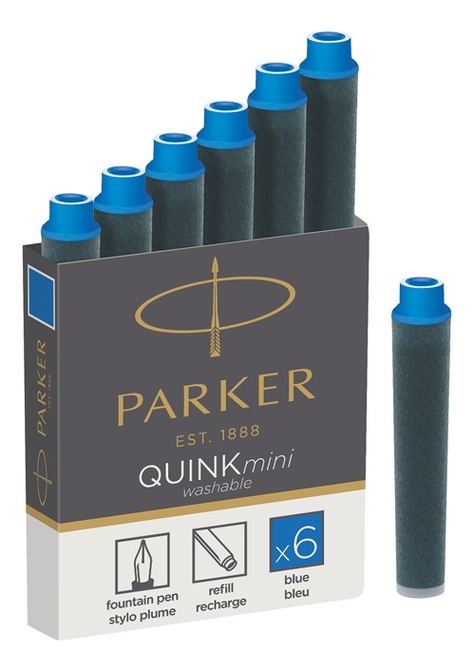 

Чернильные мини картриджи для перьевой ручки Quink Mini 1950409 6шт (синие)