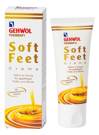 Gehwol Шелковый крем для ног с гиалуроновой кислотой Fusskraft Soft Feet Creme (молоко и мед)