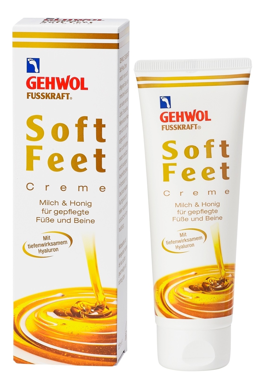 Шелковый крем для ног с гиалуроновой кислотой Fusskraft Soft Feet Creme (молоко и мед): Крем 125мл