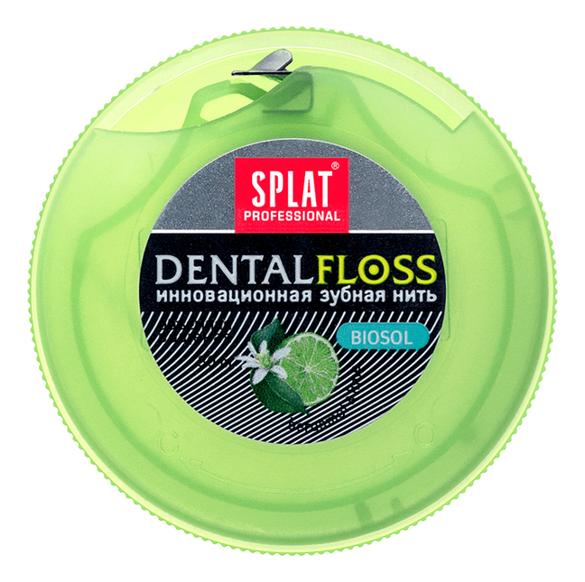 Антибактериальная объемная зубная нить с бергамотом и лаймом Professional Dental Floss 30м зубная нить splat объемная с бергамотом и лаймом 3 шт