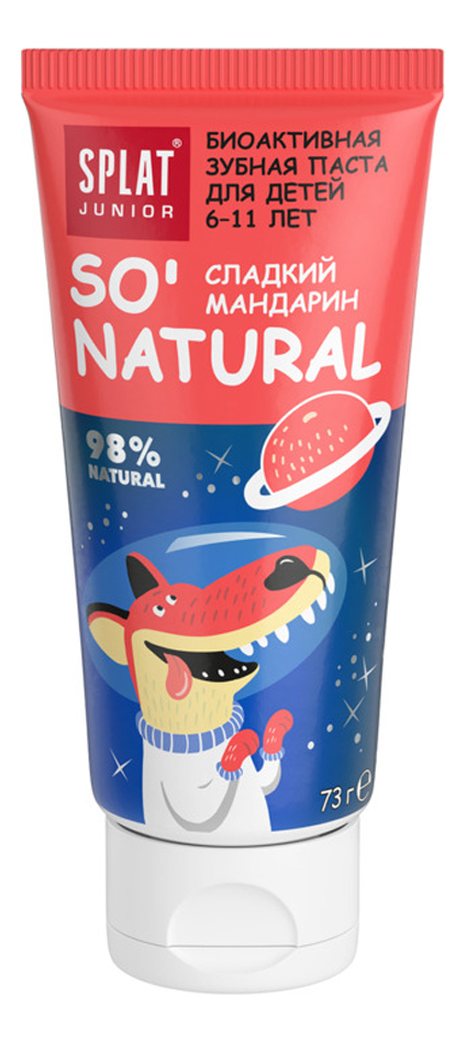 Зубная паста для детей 6-11 лет Junior So' Natural 73г (сладкий мандарин) сплат паста зубная для детей от 6 до 11 лет сладкий мандарин 73г