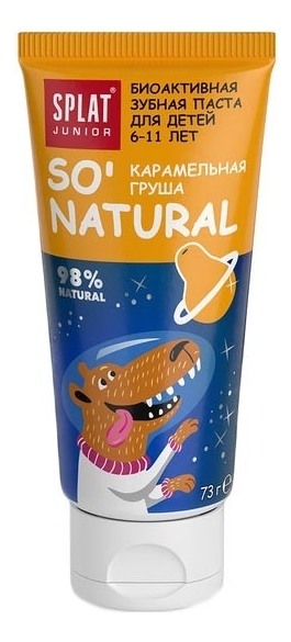 Зубная паста для детей 6-11 лет Junior So' Natural 73г (карамельная груша)