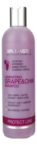 Купить Шампунь для окрашенных волос Protect Line Laminating Grape & Chia Shampoo 330мл, Шампунь для окрашенных волос Protect Line Laminating Grape & Chia Shampoo 330мл, Spa Master Professional
