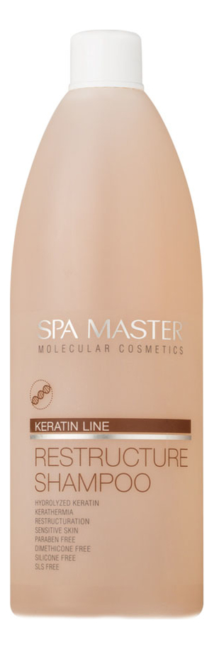 Реструктурирующий шампунь с кератином Keratin Line Restructure Shampoo 970мл spa master шампунь keratin line restructure 200 мл