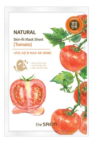 

Маска тканевая для лица Natural Skin Fit Mask Sheet Tomato 20мл (томат)