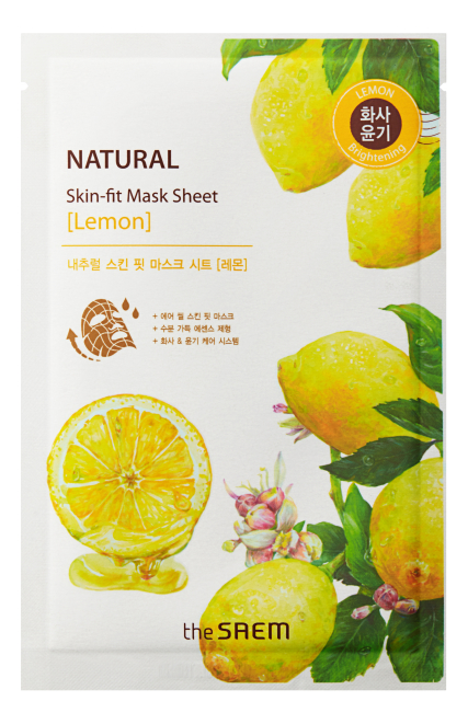 

Маска тканевая для лица Natural Skin Fit Mask Sheet Lemon 20мл (лимон)