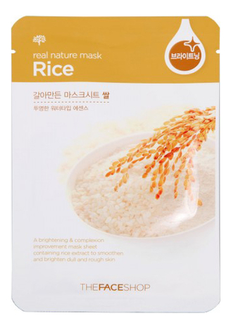 

Тканевая маска для лица с экстрактом риса Real Nature Mask Rice 20г