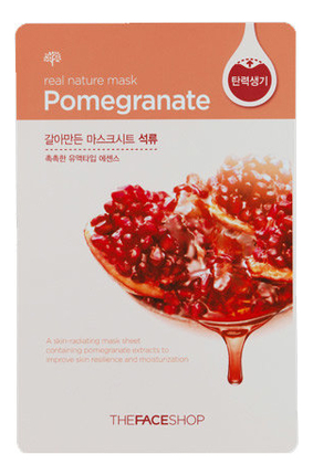 

Тканевая маска для лица с экстрактом граната Real Nature Mask Pomegranate 20г