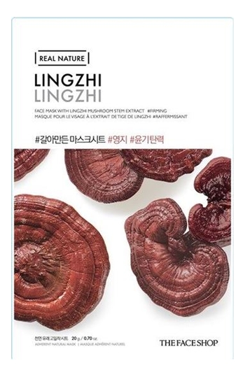

Тканевая маска для лица с экстрактом линчжи Real Nature Mask Lingzchi 20г