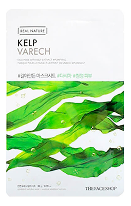 Тканевая маска для лица с экстрактом водорослей Real Nature Mask Kelp 20г