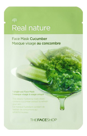 

Тканевая маска для лица с экстрактом огурца Real Nature Mask Cucumber 20г