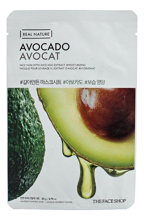 

Тканевая маска для лица с экстрактом авокадо Real Nature Mask Avocado 20г