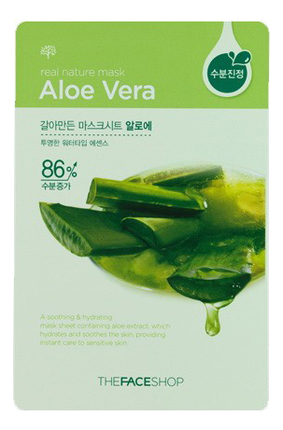 Тканевая маска для лица с экстрактом алоэ Real Nature Mask Aloe Vera 20г от Randewoo