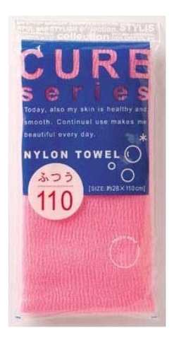 массажная мочалка для тела средней жесткости cure nylon towel синяя Массажная мочалка для тела средней жесткости Cure Nylon Towel: Розовая