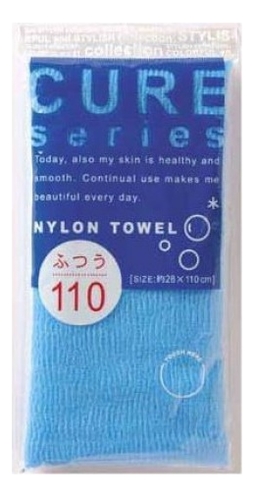 Массажная мочалка для тела средней жесткости Cure Nylon Towel: Синяя