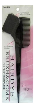 Гребень c щеткой для профессионального окрашивания волос Hairdye Brush & Comb