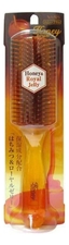 VESS Щетка массажная для увлажнения и придания блеска волосам с медом и маточным молочком Honey Royal Jelly