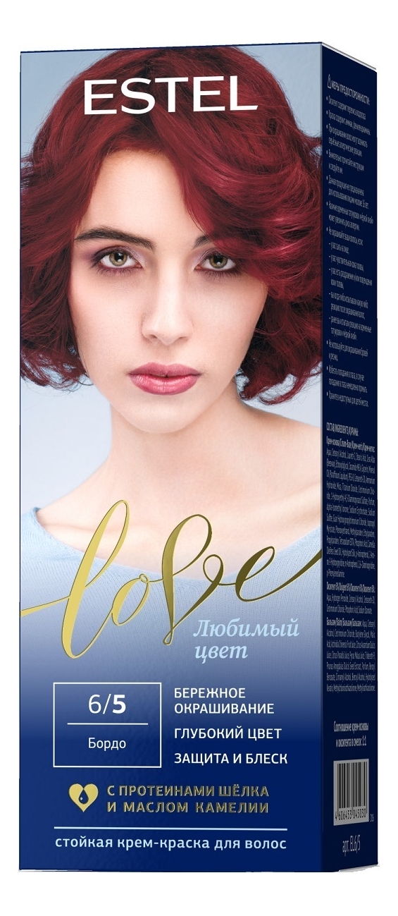 

Стойкая крем-краска для волос Love: 6/5 Бордо, Стойкая крем-краска для волос Love