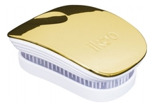 IKOO Расческа для волос в металлическом корпусе Pocket White Metallic (мини-версия)