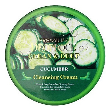 Крем для лица очищающий с экстрактом огурца Premium Clean & Deep Cucumber Cleansing Cream 300г очищающий крем для лица с экстрактом клубники premium clean